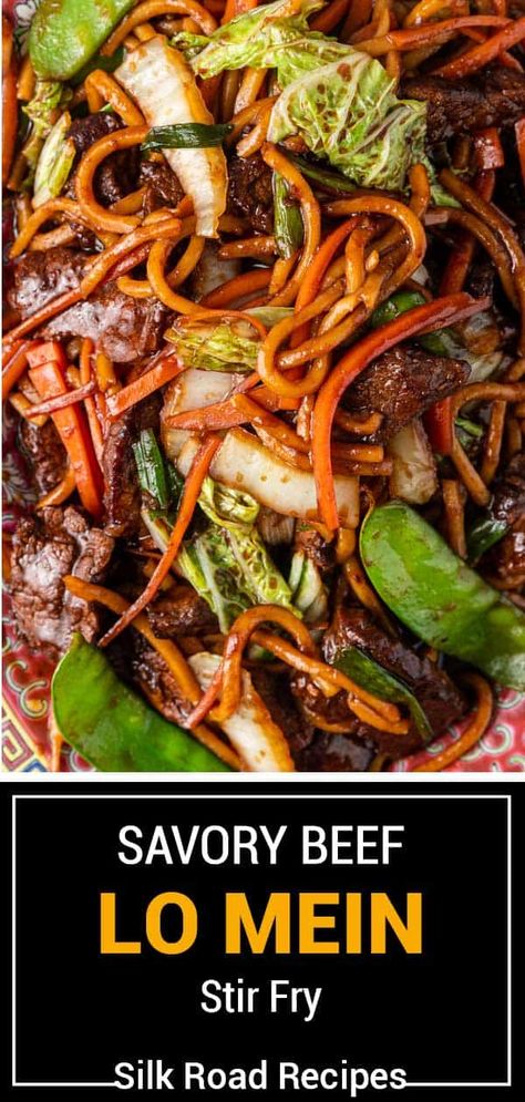 Beef Lo Mein Recipe Chinese Food, Asian Steak Noodles, Shrimp And Steak Lo Mein Recipe, Beef Lo Mein Sauce, Sirloin Steak And Noodles Recipes, Homemade Beef Lo Mein, Steak And Shrimp Lo Mein, Steak Lo Mein, Noodles With Steak