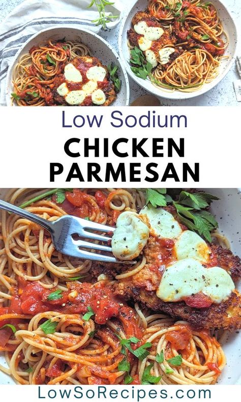 Low Salt Dinners, Foods To Lower Cholesterol, Low Sodium Recipes Heart, Heart Healthy Recipes Low Sodium, Low Salt Recipes, To Lower Cholesterol, No Sodium Foods, Chicken Parmesan Recipe, Parmesan Recipe