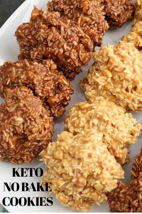 Keto No Bake Cookies, Keto No Bake, Keto Cookie Recipes, Peanut Butter No Bake, Baking Soda Beauty Uses, Low Carb Cookies, Low Carb Sweets, Bake Cookies, Keto Cookies