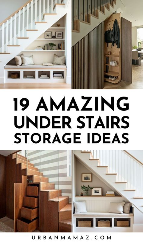 Looking for amazing under stairs storage ideas? Check out this ultimate list of 19 mind blowing under stairs storage ideas. Open Shelves Under Stairs, Stairs Decor Ideas, Storage Under Staircase, Cabinet Under Stairs, Under Stairs Space, Stairway Storage, Under Stairs Storage Ideas, Kitchen Under Stairs, Stairs Storage Ideas