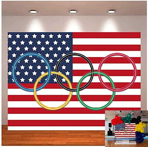 Olympic Photo Backdrop, Olympic Photo Booth, Birthday Extravaganza, Olympic Theme, Olympic Party, Olympic Rings, Events Decor, Flag Country, Olympic Sports