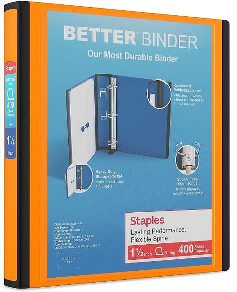 Dimensions: 11.7"H x 11.1"W x 2.4"D Three D-Rings keep pages secure 400-sheet capacity for organizing large projects Iep Organization, 1 Inch Binder, Data Binders, Homework Organization, Career Plan, Spine Labels, Binder Accessories, Metaphysical Spirituality, Binder Rings