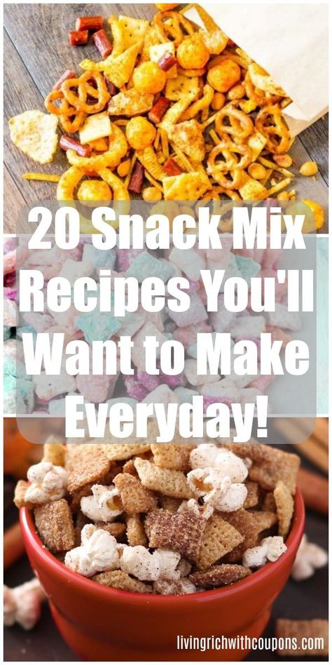 Sweet Snack Mix Recipes, Snacks For Teens, Sweet Snack Mix, Chex Mix Recipes, Snack Mix Recipes, Dry Snacks, Crunchy Snack, No Bake Snacks, Chex Mix