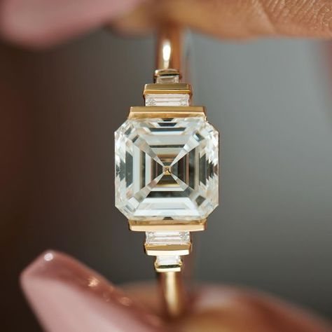 Asscher Diamond Engagement Ring, Asscher Cut Diamond Ring, Asscher Engagement Ring, Asscher Cut Engagement Rings, Asscher Diamond, Engagement Ring For Her, Asscher Cut Diamond, Diamond Collection, 14k Rose Gold Ring