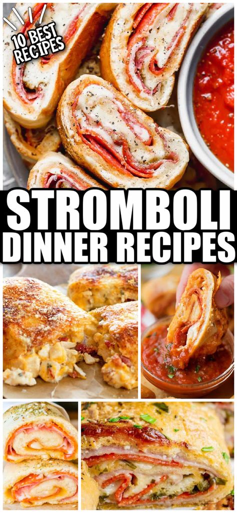 These Stromboli Recipes have some of the most delicious yet easy dinner ideas that are kid friendly and a great alternative to pizza! Stromboli Sandwich, Stromboli Recipes, Wood Fired Oven Recipes, Stromboli Recipe Easy, Homemade Stromboli, Stromboli Recipe, Calzone Recipe, Chicken Mushroom Recipes, Pizza Snacks