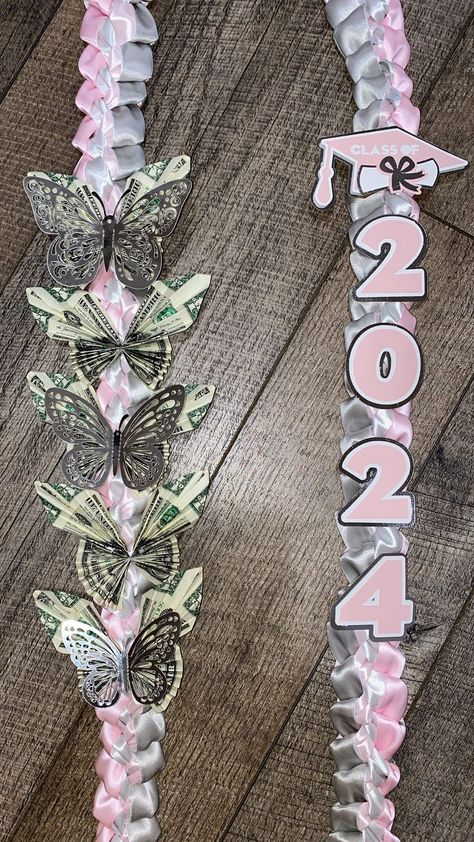 Girly Graduation Leis, Lay For Graduation, Graduation Leis Mexican, Graduation Lays Ideas, Kindergarten Graduation Leis Diy, Graduation Lies, How To Make Graduation Leis, Lei Ideas For Graduation, Grad Leis Diy