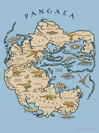 What would the climate zones of Pangea be? - Worldbuilding Stack Exchange Dinosaur History, History Of Earth, Fantasy World Map, Prehistoric World, Map Of The World, Ancient Maps, Fantasy Map, Prehistoric Animals, Ancient Aliens