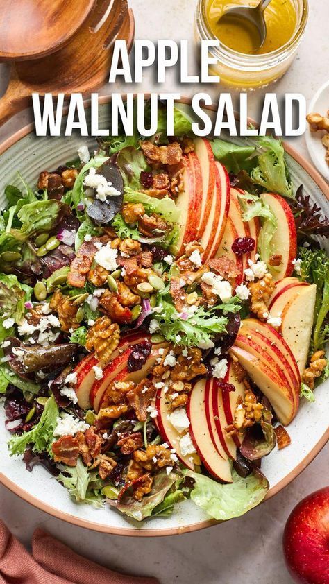 Burrata Salad Recipe, Peaches And Cherries, Salad With Olive Oil, Rainier Cherries, Apple Walnut Salad, Thanksgiving Salad, Apple Salad Recipes, Thanksgiving Food Sides, Apple Walnut