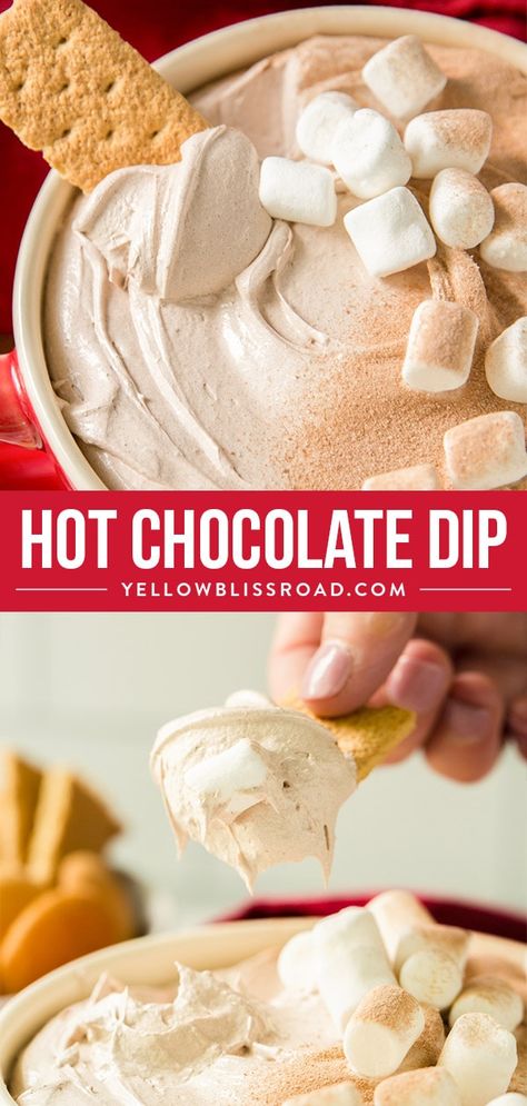 Hot Chocolate Dip Recipe, Hot Chocolate Dip, Chocolate Dip Recipe, Chocolate Dip, Sweet Dips, Festive Desserts, Queso Dip, Dessert Dips, Oreo Dessert