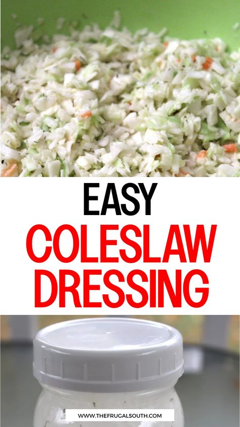 Looking for the perfect coleslaw dressing recipe? This homemade coleslaw dressing vinegar is a game-changer! With just a few simple ingredients, you can whip up this tangy and flavorful dressing in no time. Say goodbye to store-bought dressings and hello to delicious homemade goodness. Whether you prefer a creamy or vinegar-based option, this easy coleslaw dressing recipe will take your coleslaw to the next level. Dressing For Cole Slaw, Quick Coleslaw Dressing, Simple Coleslaw Dressing, Easy Creamy Coleslaw Recipe, Slaw Dressing Recipe Vinegar, Homemade Coleslaw Dressing Vinegar, Coleslaw Dressing Recipe Vinegar, Sugar Free Coleslaw Dressing, Homemade Coleslaw Dressing Easy