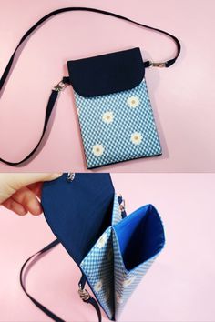 How to make a cellphone crossbody bag easily and simply [Tendersmile Handmade] Diy Phone Crossbody Bag, Sewing Phone Bag, Handmade Crossbody Bags, How To Make A Bag, Handmade Bags Patterns, Cross Body Bag Pattern Free, Phone Purse Pattern, Phone Bag Diy, Tendersmile Handmade