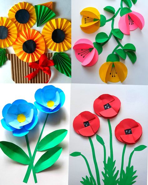 Craftmerint - DIY paper craft flowers easy Paper Flowers Craft Easy, Paper Snowflake Patterns, Paper Flower Wall Art, Flower Crafts Kids, Craft Flowers, Flowers Easy, Rose Crafts, Paper Flower Wall Decor, Paper Flower Crafts