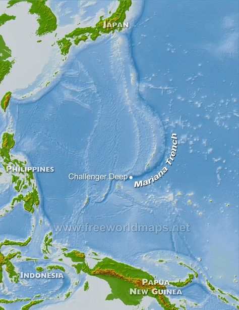 The Mariana Trench is located in the western Pacific Ocean. Mariana Trench Ocean, Challenger Deep, Ocean Trench, Mariana Trench, Marianas Trench, Under The Ocean, Bermuda Triangle, World Geography, Oceanography