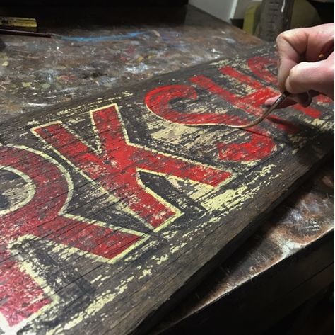 Vintage Inspired Signs, Sign Painting Lettering, Fueled By Coffee, Ghost Signs, Trade Sign, Sign Painting, Sign Writing, Antique Signs, Living The Dream