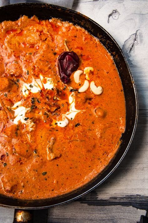 Indian Butter Chicken Recipe | Step by step Cashew Butter Chicken Recipe, Traditional Butter Chicken Recipe, Cashew Chicken Curry Indian, Traditional Indian Curry, Traditional Butter Chicken, Indian Butter Chicken Recipe, Veg Platter, Afghanistan Food, Chicken Makhani