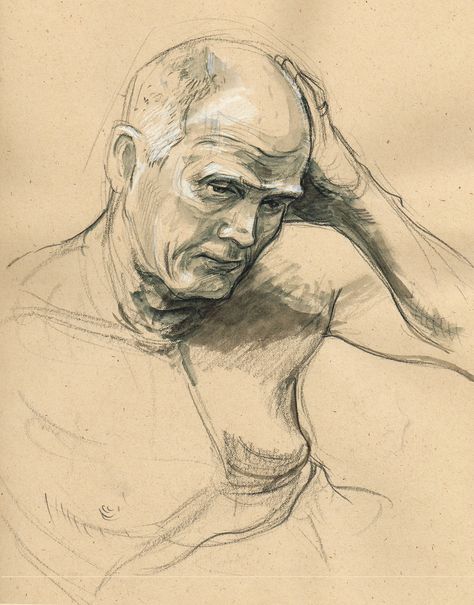 model drawing of pencil & ink on oatmeal paper. artist Gary Geraths Drawing Of Pencil, Gary Geraths, Model Drawing, Paper Artist, Portrait Drawing, Oatmeal, Pencil, Male Sketch, Photographer