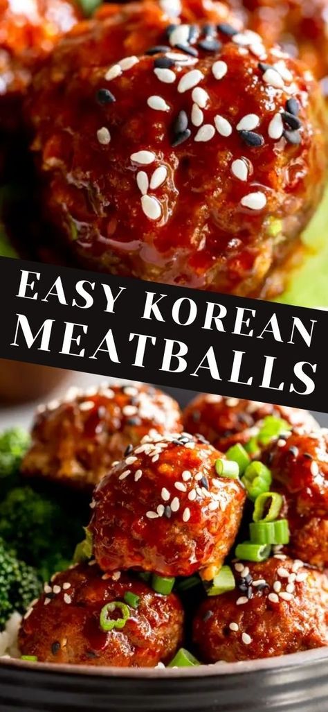 Asian Inspired Meatballs, Asian Meatball Recipes, Korean Meatballs Recipes, Meat Ball Recipes, Spicy Meatballs Recipe, Korean Meatballs, Apartment Recipes, Korean Tacos, Ground Beef Meatballs