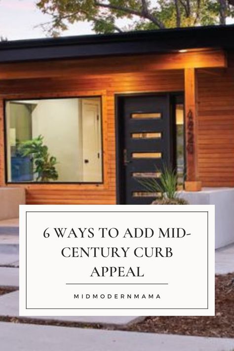 Mid Century Modern Front Porch, Midcentury Modern Front Door, Mid Century Modern Homes Exterior, Midcentury Modern Exterior, Modern Exterior Lighting, Mid Century Landscaping, Mid Century Modern House Exterior, Modern Front Porch Ideas, Mid Century Modern Renovation