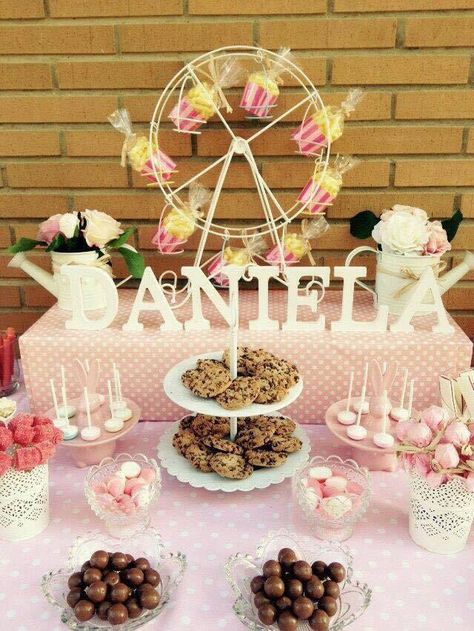 Sweet Buffet, Dulce Candy, Baby Shower Candy Bar, 16th Birthday Decorations, 1st Birthday Girl Decorations, Sweet Corner, Gender Reveal Party Decorations, Barbie Birthday, Candy Table