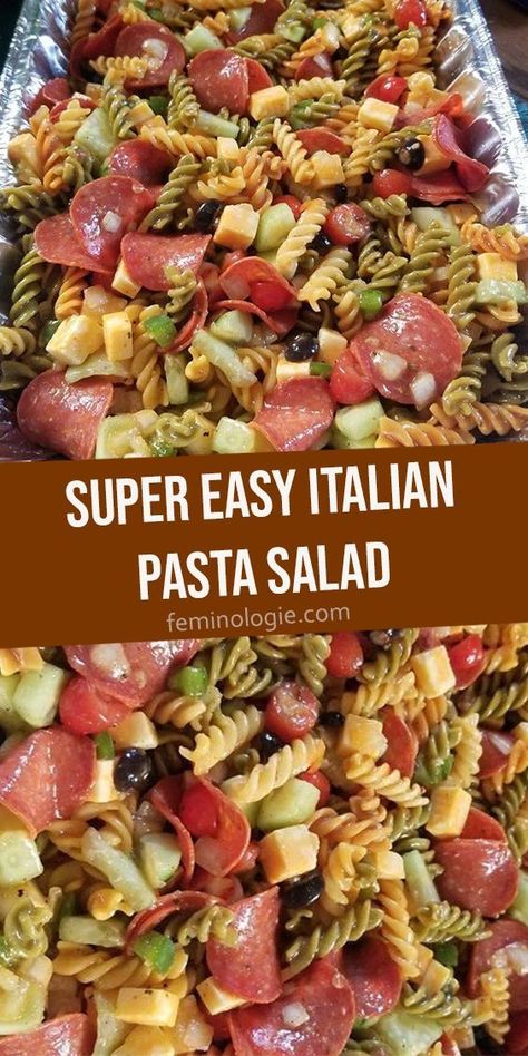 Easy Italian Pasta, Lunch Pasta, Easy Italian Pasta Salad, Summer Pasta Salad Recipes, Italian Pasta Salad, Cold Pasta Salad Recipes, Pastas Recipes, Mediterranean Pasta, Easy Pasta Salad Recipe