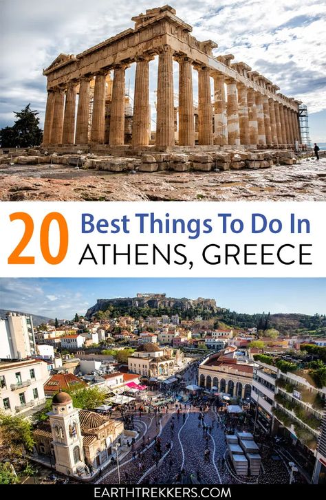 Best things to do in Athens, Greece: Acropolis, Parthenon, Acropolis Museum, Plaka, best views, best rooftop bars, where to eat, and more. #greece #athens #acropolis #bucketlist Athens Bucket List, Athens Greece Acropolis, Things To Do In Greece, Greece Acropolis, To Do In Greece, Things To Do In Athens, Acropolis Museum, Athens Travel, Greece Trip