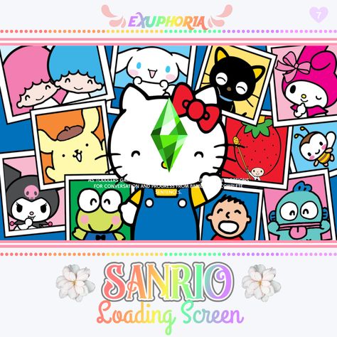 Sanrio Loading Screen Sims 4, Sims 4 Loading Screen Cc Anime, Sanrio Sims 4 Cc, Sims 4 Sanrio, Sims 4 Sanrio Cc, Sims 4 Loading Screen, Menhera Kei, Loading Screen, Sims 4 Mods Clothes