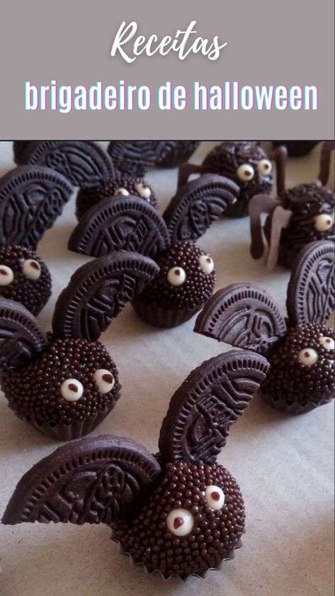 Brigadeiro Halloween, Monster High Birthday Party, Dulces Halloween, Halloween Infantil, Hallowen Ideas, Easy Halloween Food, Halloween Food Treats, Halloween Treats Easy, Scary Halloween Decorations