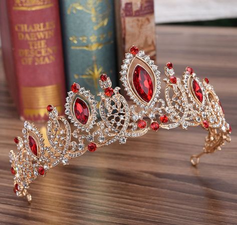 Quinceanera Tiaras, Quinceanera Crown, Red Quince, Crystal Crown Wedding, Pageant Crowns, Bridal Headwear, Silver Headband, Rhinestone Tiara, Quince Ideas