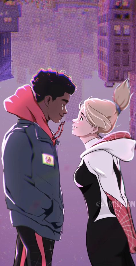 Spiderman And Spider Gwen, Spiderman Miles, Marvel Couples, Miles Spiderman, Image Spiderman, Miles Morales Spiderman, Spiderman Artwork, Spider Art, Spiderman Pictures