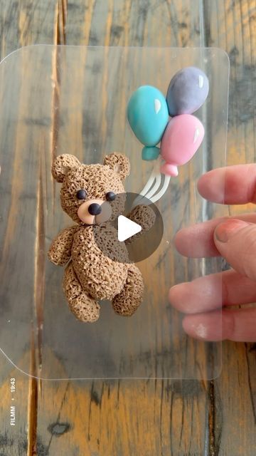 How To Make A Teddy Bear Cake Topper, Teddy Cake Topper, Fondant Bear Tutorial, Teddy Bear Video, Teddy Bear Topper, Cupcake Bear, Teddy Bear Cake Topper, Fondant Teddy Bear, Teddy Bear Cupcakes