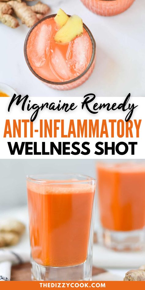 Ginger Wellness Shots, Migraine Remedy, Foods For Migraines, Natural Migraine Relief, Migraine Diet, Turmeric And Ginger, Remedies For Nausea, Anti Nausea, Natural Remedies For Migraines