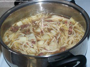 This simple soup recipe is one of the best quick and easy Amish recipes you can find. Try this Amish Church Soup for lunch or alongside dinner. It's perfect for anyone who's on a budget, too. It calls for only five ingredients! This one pot recipe is Pumpkin Pudding, Cooking Soup, Homemade Noodles, Amish Recipes, Dutch Recipes, Soup And Stew, Soups Stews, Beef Soup, How To Cook Potatoes