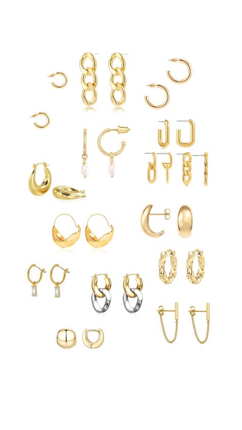 Gold earrings gold hoops gold chunk hoop earrings aesthetic amazon earrings gold earrings jewelry we all need gold jewelry for women Gold Hoop Earrings Aesthetic, Amazon Earrings, Hoop Earrings Aesthetic, Earrings Gold Hoops, Chunky Gold Hoop Earrings, Jewelry Chunky, Preppy Jewelry, Earrings Aesthetic, Jewelry Staples