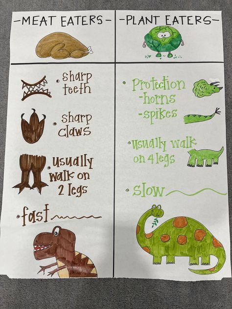 Dinosaur Chart Preschool, Pre K Dino Activities, Dino Prek Activities, Dinosaur Questions For Preschool, Dinosaur Preschool Lesson, Dino Activities For Kindergarten, 3rd Grade Dinosaur Activities, All About Dinosaurs Preschool, Meat Eater Vs Plant Eater Dinosaurs