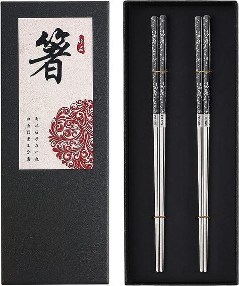 Reusable Chopsticks, Metal Chopsticks, Steel Chopsticks, Chop Sticks, Engraved Flower, Vine Pattern, Elegant Pattern, Flowering Vines, Blue Plates