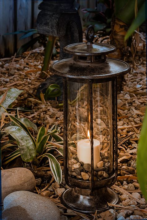 H Potter Large Decorative Hurricane Candle Lantern Indoor Outdoor Cottage Court, Black Velvet Curtains, Shack In The Woods, Cozy Patio Ideas, Patio Ideas Diy, Shady Hollow, Remote Control Candles, Spring Lanterns, Home Exterior Decor