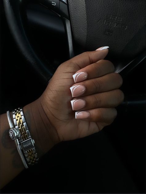 Simple Finger Nail Designs, French Tip Designs Square, French Tip Nail Designs Short, Married Nails, Gigi Hairstyles, Short French Manicure Nails, Grey French Tip Nails, Extra Short Acrylic Nails, Classy Nails Short