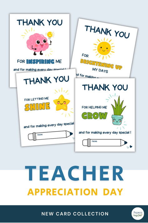 Get ready for teacher appreciation week with these super cute cards! These printable cards are perfect for showing your appreciation to teachers, teaching assistants and other care takers. Download, print, and cut at home within minutes Printable Teacher Appreciation Cards, Drawing Pictures For Kids, Printable Teacher Appreciation, Teacher Appreciation Card, Appreciation Gifts Diy, Teacher Appreciation Gifts Diy, Teacher Appreciation Cards, Teacher Thank You Cards, Drawing Pictures