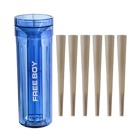 Free Boy Cone Loader–King Size Pre Roll Machine,Transparent Cone Loader,Stuffer,Filler - Includes 6 King Size Pre Rolled Cones (Blue) S’mores Campfire Cones, S’mores In A Cone, Prerolled Cones, Pre Rolled Cones, S’more Waffle Cones, Pre Roll, Photo Storage, King Size, Rolls