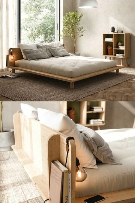 Minimalist Bed, Bed Frame Design, Bed Design Modern, Dekorasi Kamar Tidur, Bed Furniture Design, Modern Bedroom Decor, Room Makeover Bedroom, Room Inspiration Bedroom, Room Ideas Bedroom