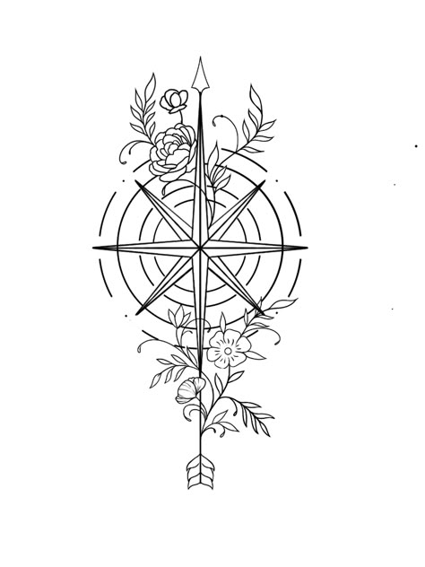 Tropical Compass Tattoo, Feminine Compass Tattoo Design, Nautical Drawing, Sailing Tattoo, Feminine Compass Tattoo, Spinal Tattoo, Coordinates Tattoo, Compass Tattoo Design, Wind Rose