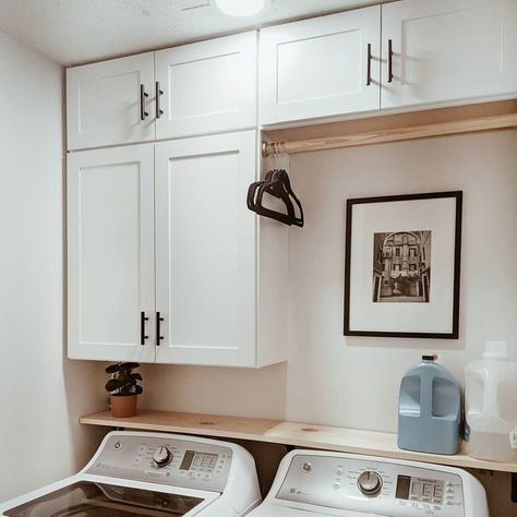 Laundry Room With Cabinets And Rod, Laundry Room No Sink, Small Laundry Room No Window, Laundry Room Natural Light, Small Laundry With Sink, Small Laundry Room Ideas With Sink, Laundry Room Top Loaders, Laundry Room Decor Ideas, Laundry Room Organization Ideas