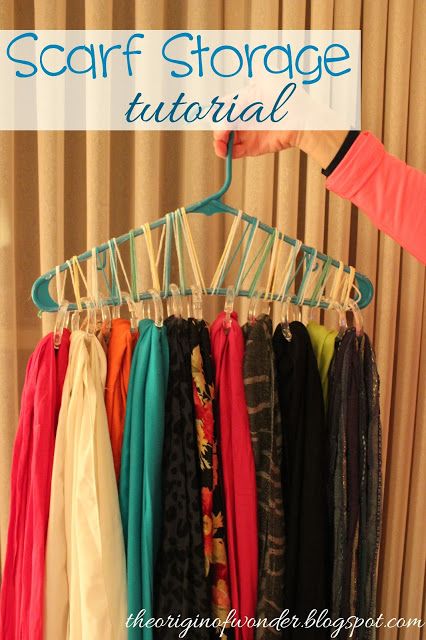 The Origin of Wonder: Easy & Quick Scarf Storage Organize Scarves, Dorm Closet, Smart Closet, Scarf Storage, Organized Closet, Organizational Tips, Scarf Organization, Organisation Hacks, Dollar Store Organizing