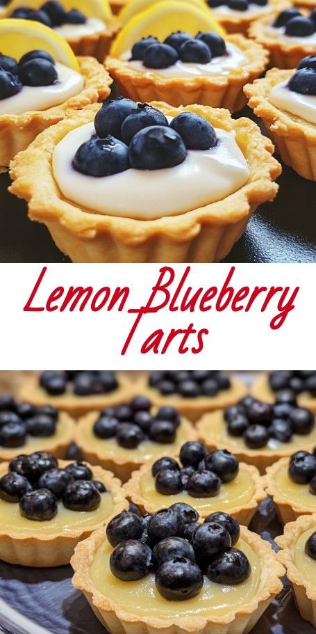 Indulge in Zesty Lemon-Blueberry Tarts – A Perfect Balance of Sweetness and Tartness! These delightful tarts feature a flaky pastry shell filled with tangy lemon curd and fresh blueberries, making them an ideal dessert for any occasion. Easy to make and beautifully garnished, they’re sure to impress your guests! #LemonTarts #BlueberryDessert #SweetTreats ----- Blueberry Lemon Cream Cheese, Lemon Cream Cheese Muffins, Blueberry Tarts, Almond Tart Recipe, Blueberry Tart, Lemon Cream Cheese, Cream Cheese Muffins, Blueberry Desserts, Lemon Muffins