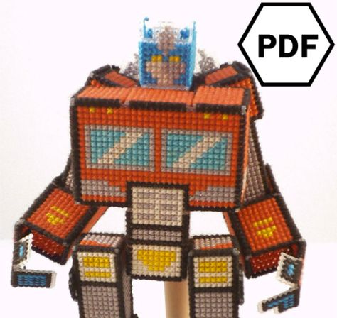 You can buy the transformer pattern again! Truck Cross Stitch Pattern, Truck Cross Stitch, Paper Robot, Transformers Robots In Disguise, Robots In Disguise, Transformers Robots, Transformers Toys, Canvas Ideas, In Disguise