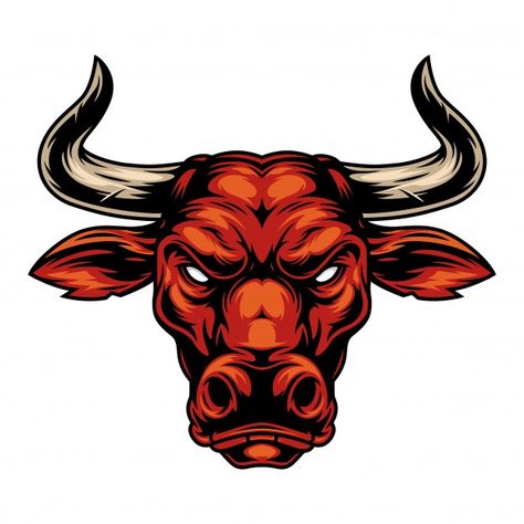 Vintage strong red bull head | Free Vector #Freepik #freevector #vintage #sport #animal #retro Bull Illustration, Bull Artwork, Wild Bull, Cow Artwork, Taurus Bull, Bull Art, Bull Tattoos, Bull Logo, Bull Head