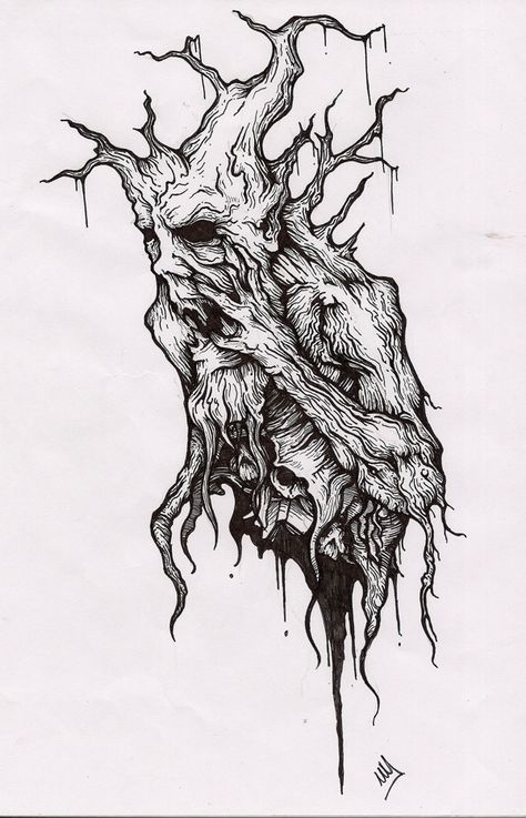 Backpiece Tattoo, Monster Tattoo, Scary Drawings, Creepy Drawings, Skull Art Drawing, Fantasy Tattoos, Creepy Tattoos, Dark Art Tattoo, Tattoo Art Drawings