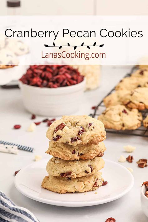 Cranberry Pecan Cookies Cranberry Pecan Cookies, Amazing Cookies, White Chocolate Cranberry, Cranberry Cookies, Pecan Cookies, Raisin Cookies, Best Food Ever, Classic Cookies, Toasted Pecans