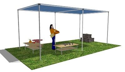 DIY Shade Structure in Sketchup | This is a 20' long by 10' … | Flickr Container Gardening Shade, Deck Shade, Portable Shade, Diy Carnival, Pvc Pipe Projects, Backyard Shade, Pvc Projects, Patio Lights, Diy Canopy