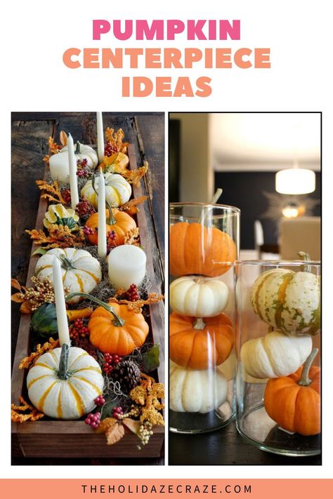 Transform your dining table with our engaging pumpkin centerpiece ideas this fall. These easy DIY projects are perfect for adding a festive touch to any meal or gathering. Explore a variety of styles to find the perfect match for your fall decor. Table Decorations With Pumpkins, Small Pumpkin Centerpieces Fall, Artificial Pumpkin Centerpieces, Mini Pumpkin Table Decor, Pumpkin Shower Centerpiece, Pumpkin Patch Centerpiece, Diy Centerpieces Fall, Plastic Pumpkin Centerpieces, Fall Diy Table Decor